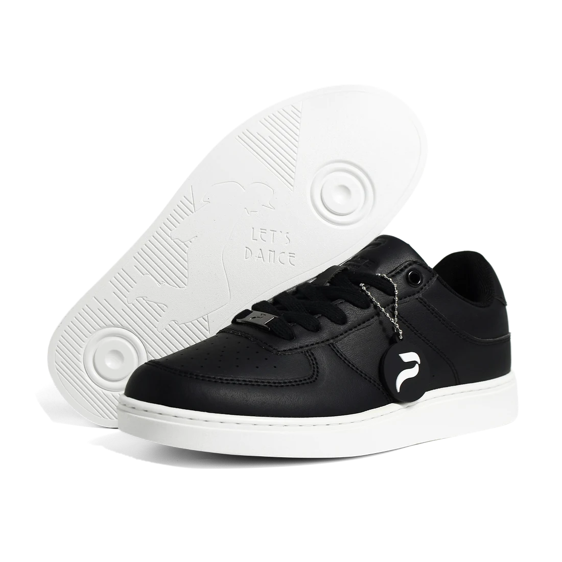 Flow Black dance sneaker, front three-quarter