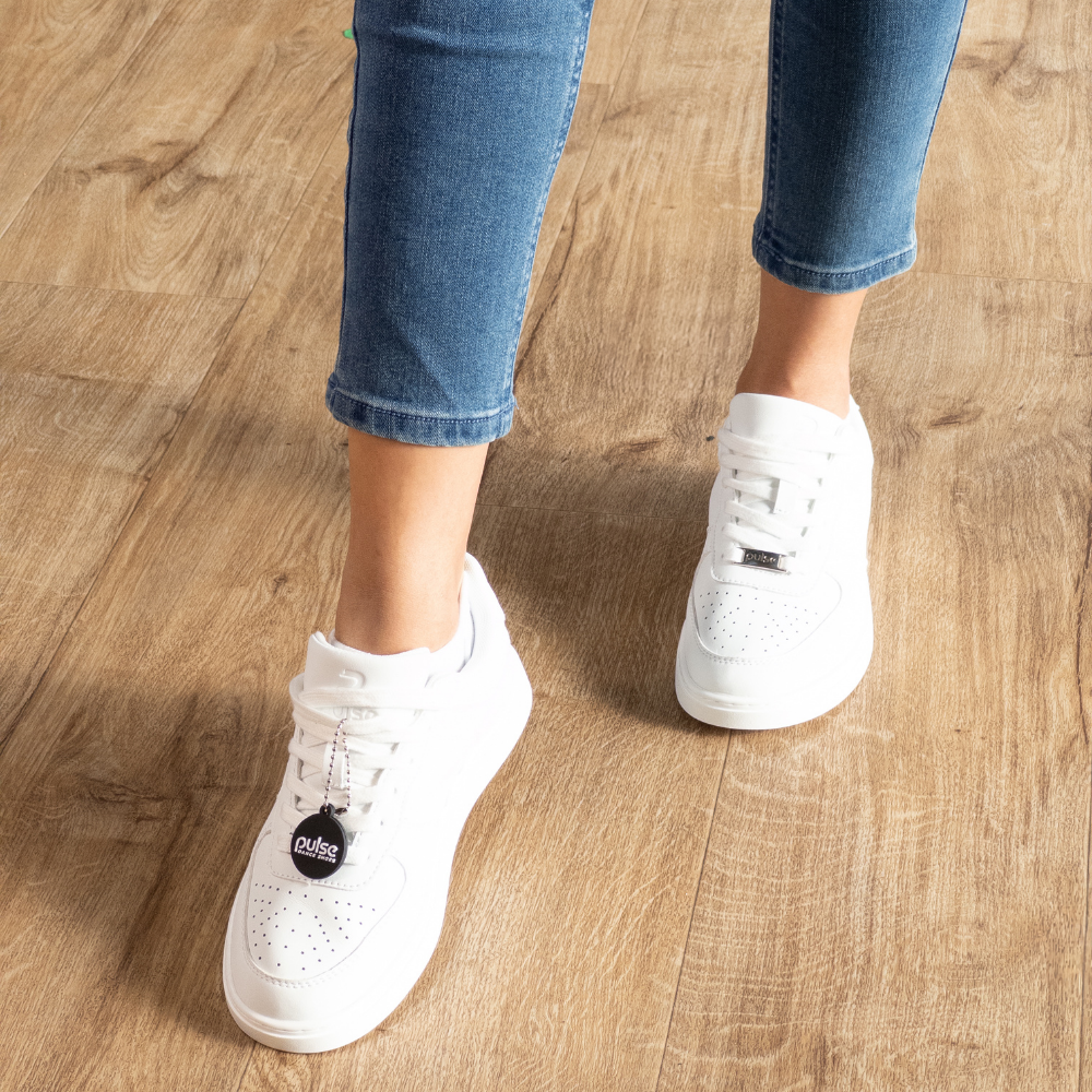 [FLOW WHITE] Unisex Low-Top White Dance Sneakers