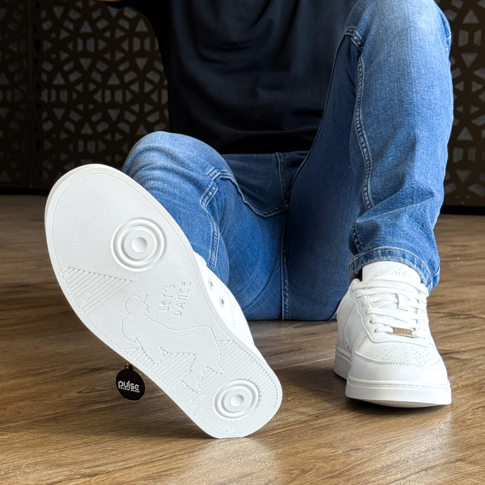 [FLOW WHITE] Unisex Low-Top White Dance Sneakers