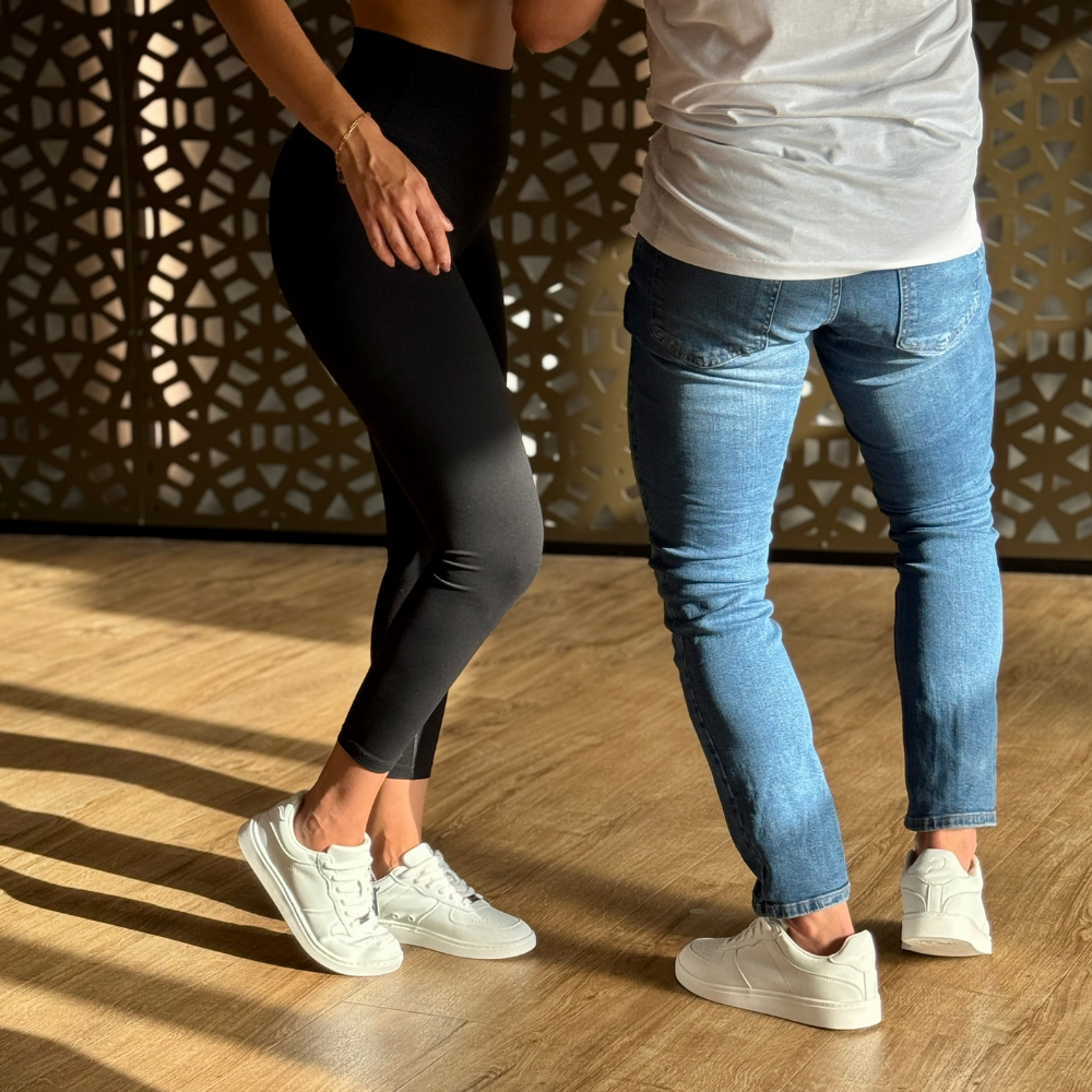[FLOW WHITE] Unisex Low-Top White Dance Sneakers