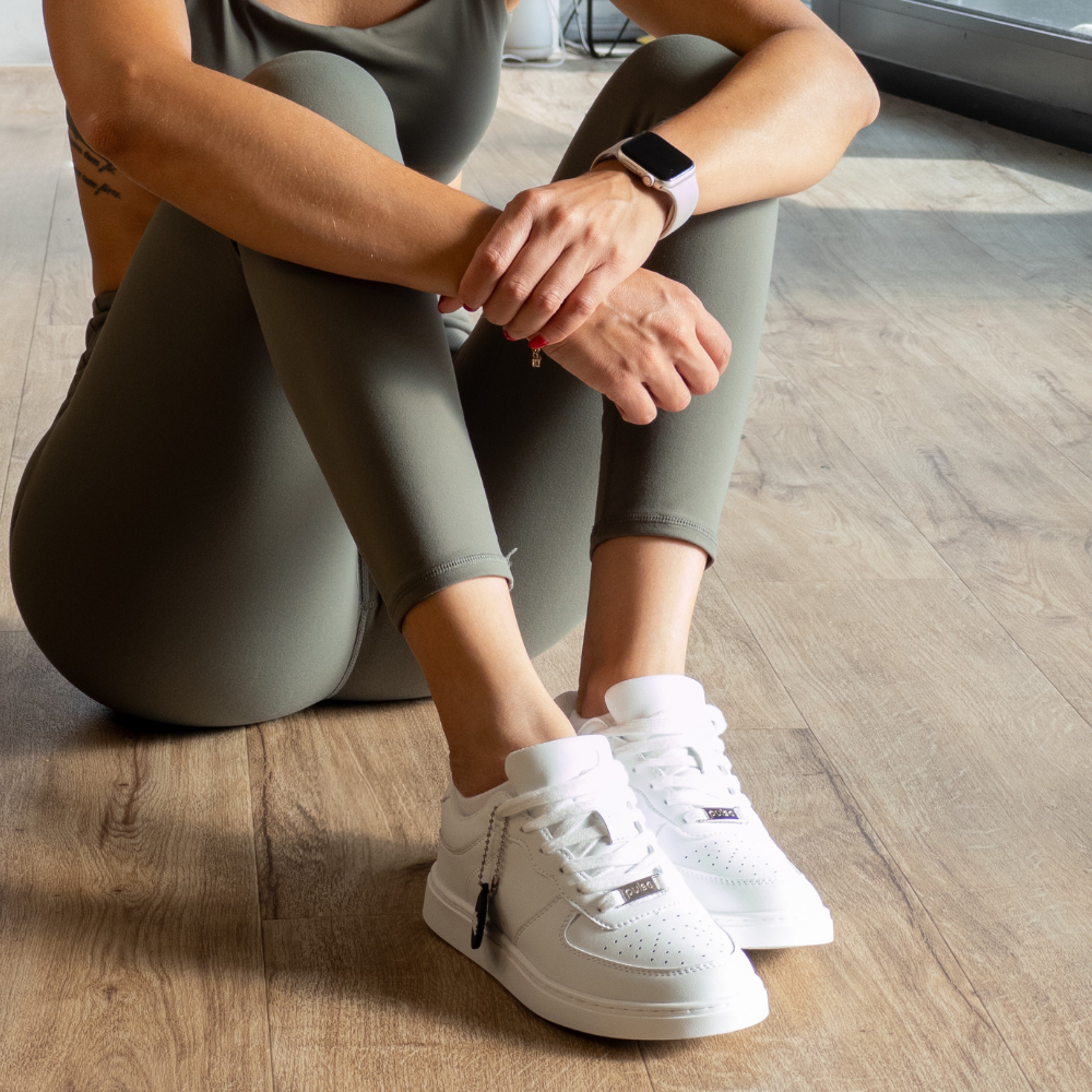 [FLOW WHITE] Unisex Low-Top White Dance Sneakers
