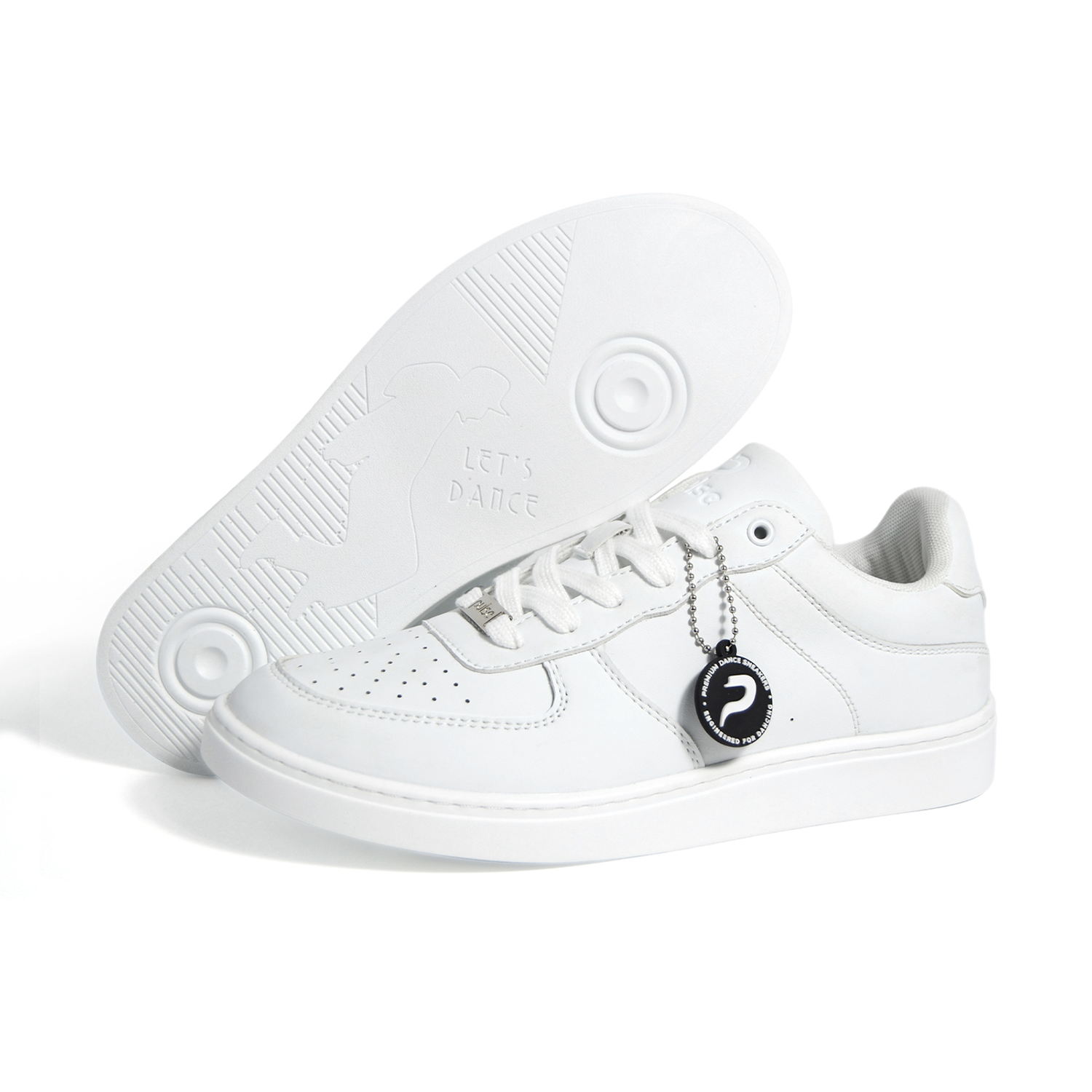 [FLOW WHITE] Unisex Low-Top White Dance Sneakers