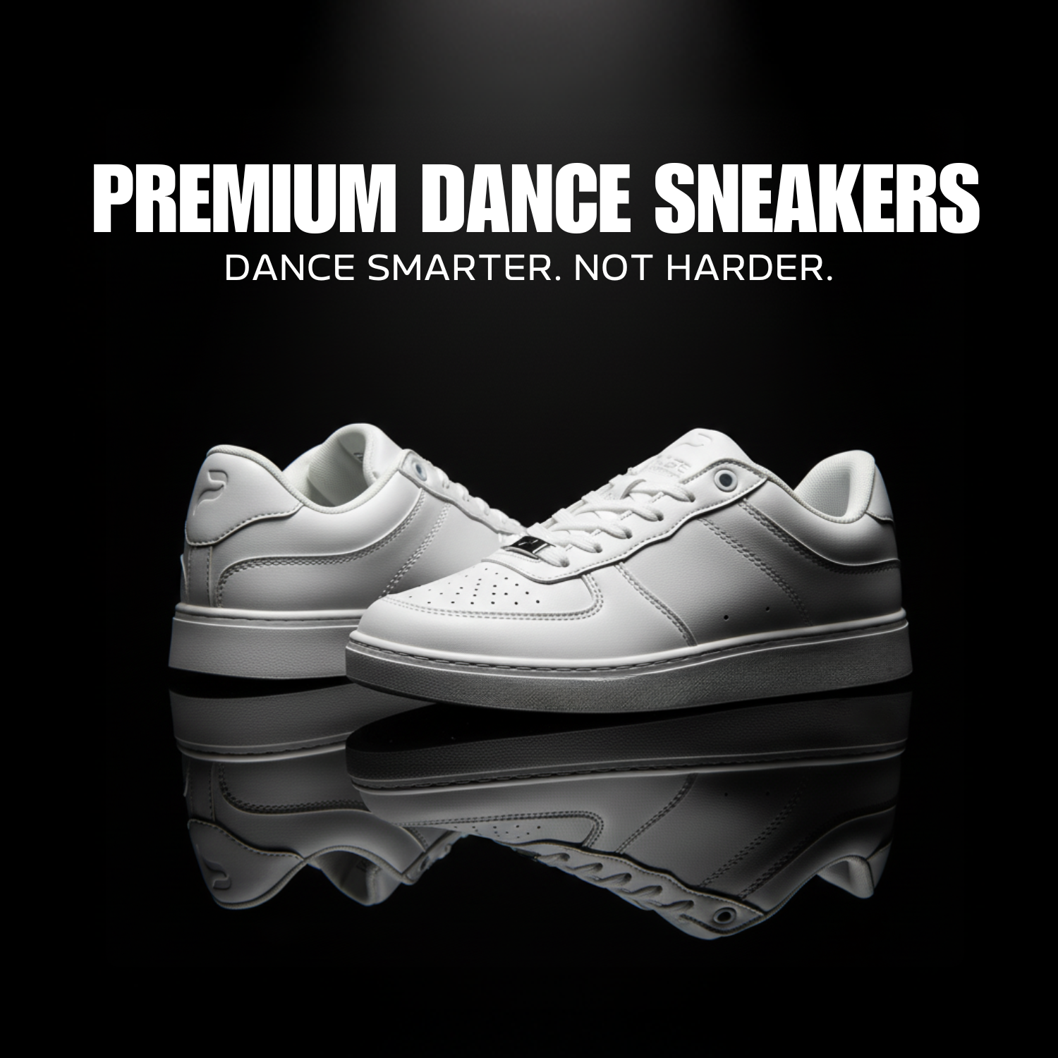 [FLOW WHITE] Unisex Low-Top White Dance Sneakers
