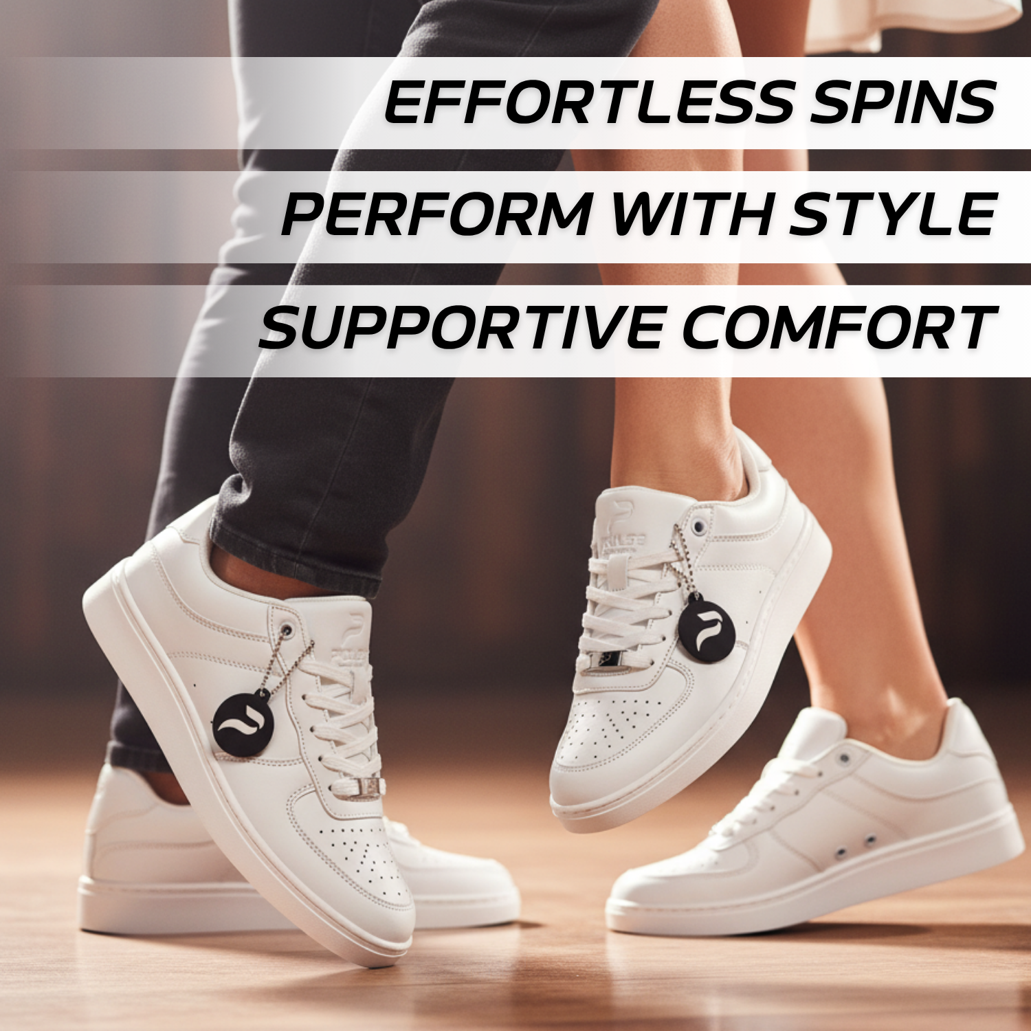 [FLOW WHITE] Unisex Low-Top White Dance Sneakers