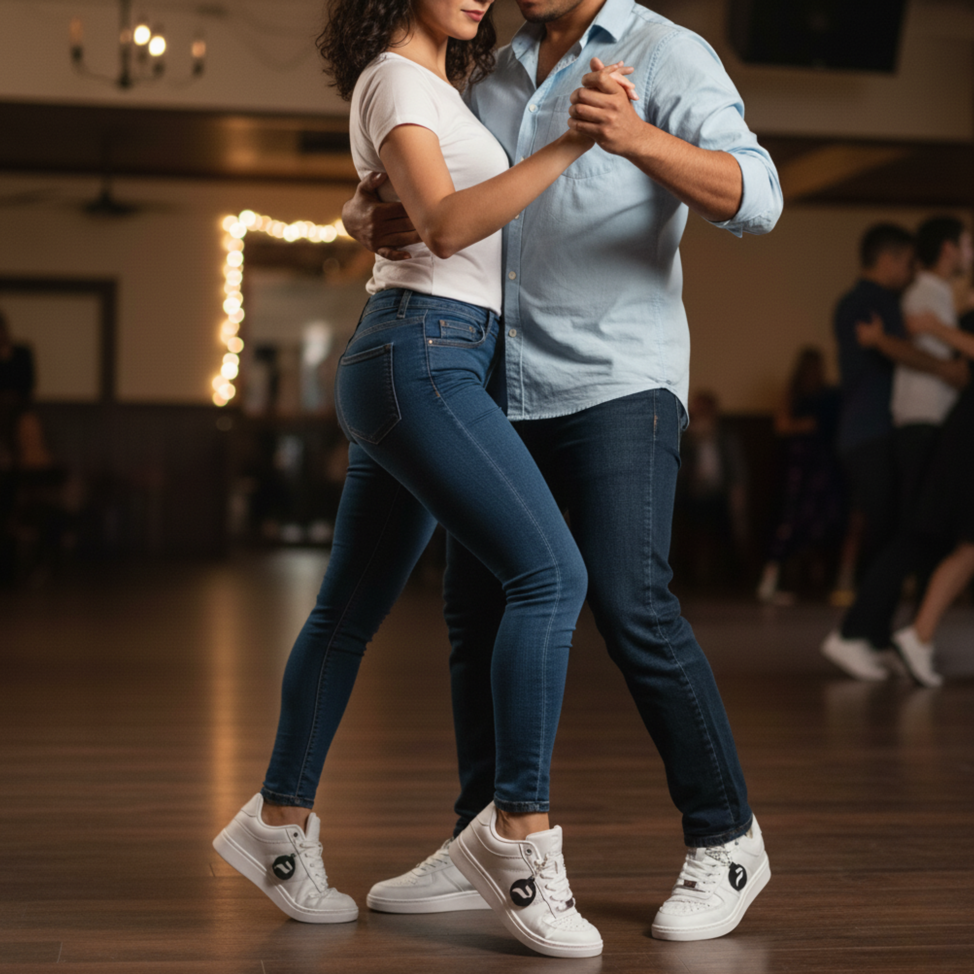 [FLOW WHITE] Unisex Low-Top White Dance Sneakers