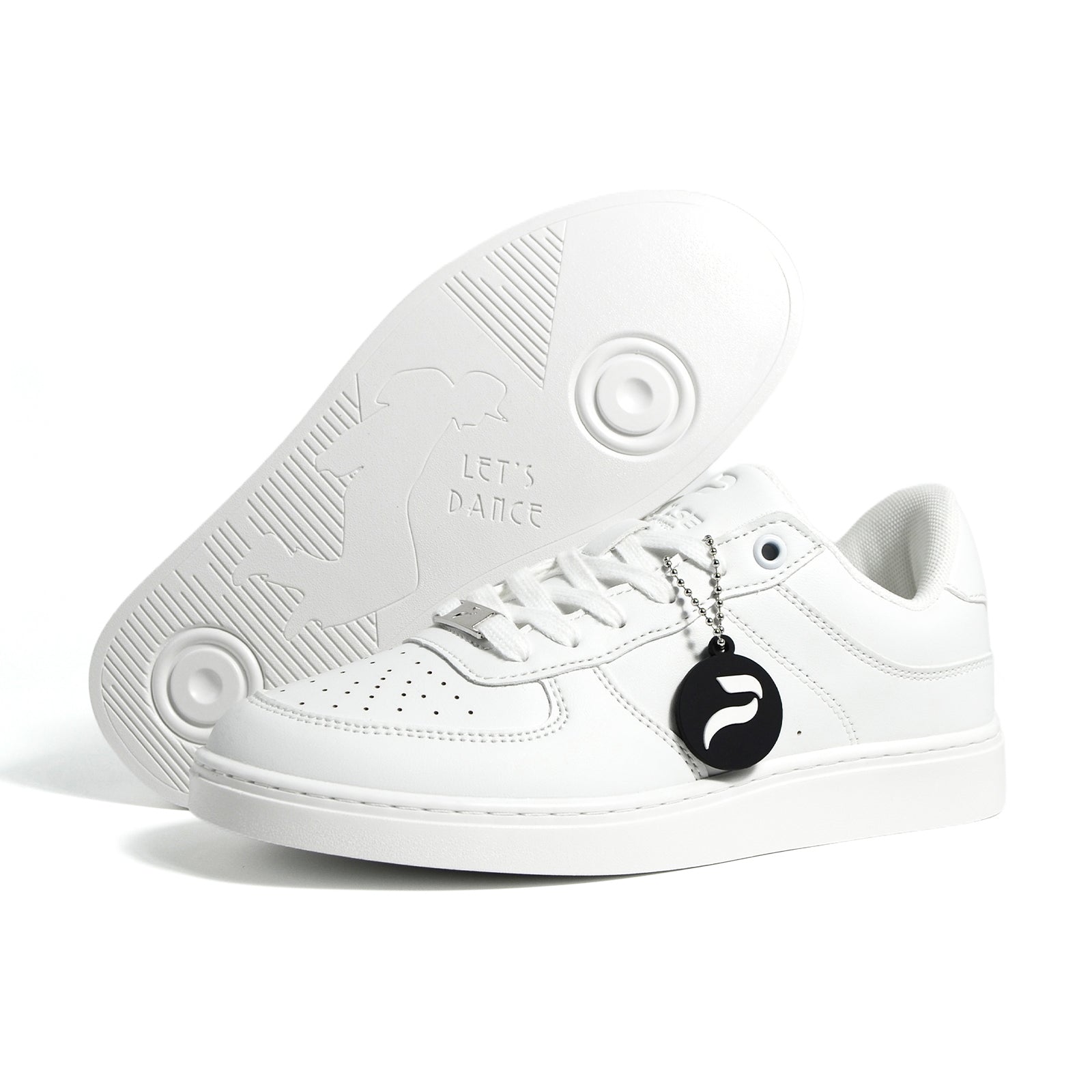 [FLOW WHITE] Unisex Low-Top White Dance Sneakers
