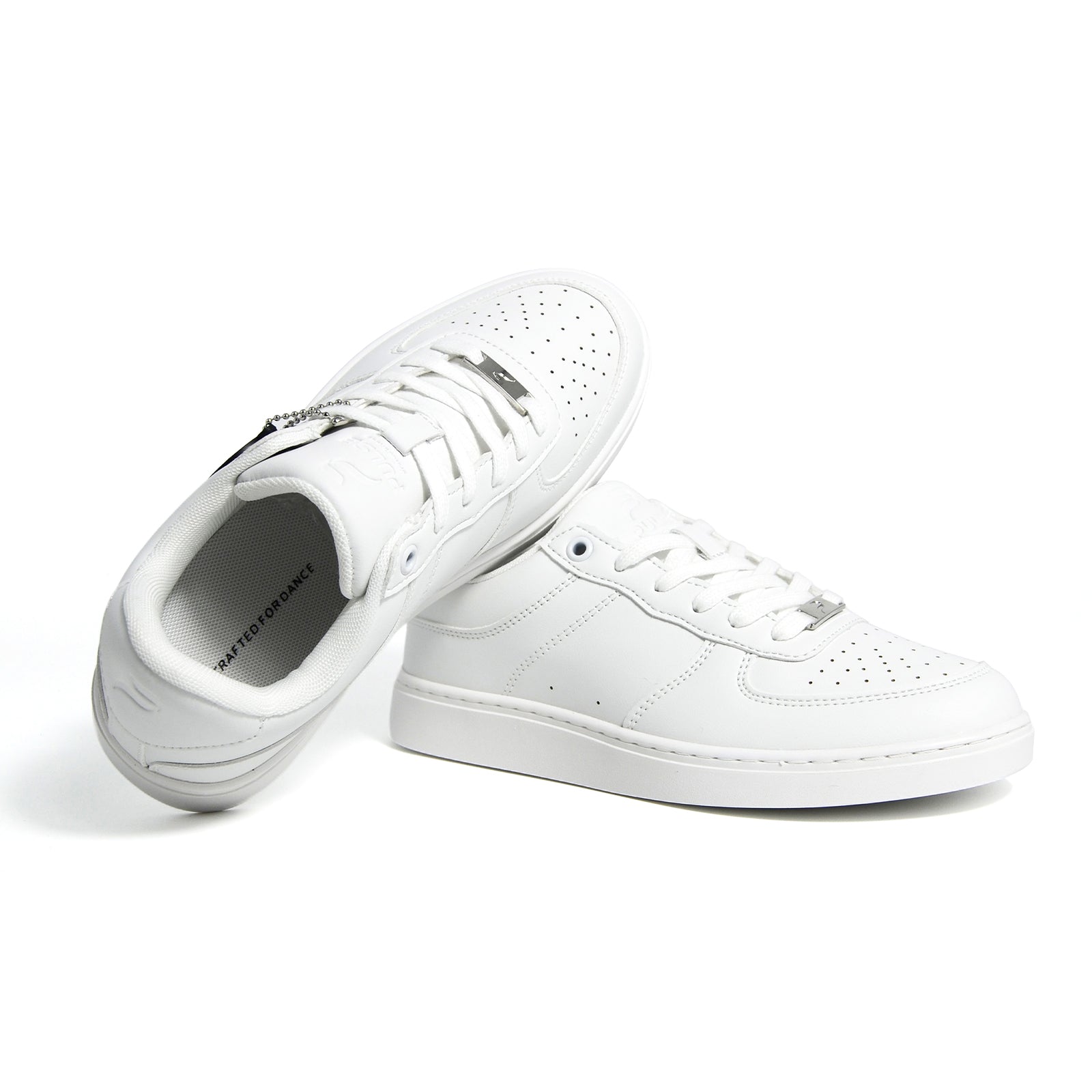 [FLOW WHITE] Unisex Low-Top White Dance Sneakers