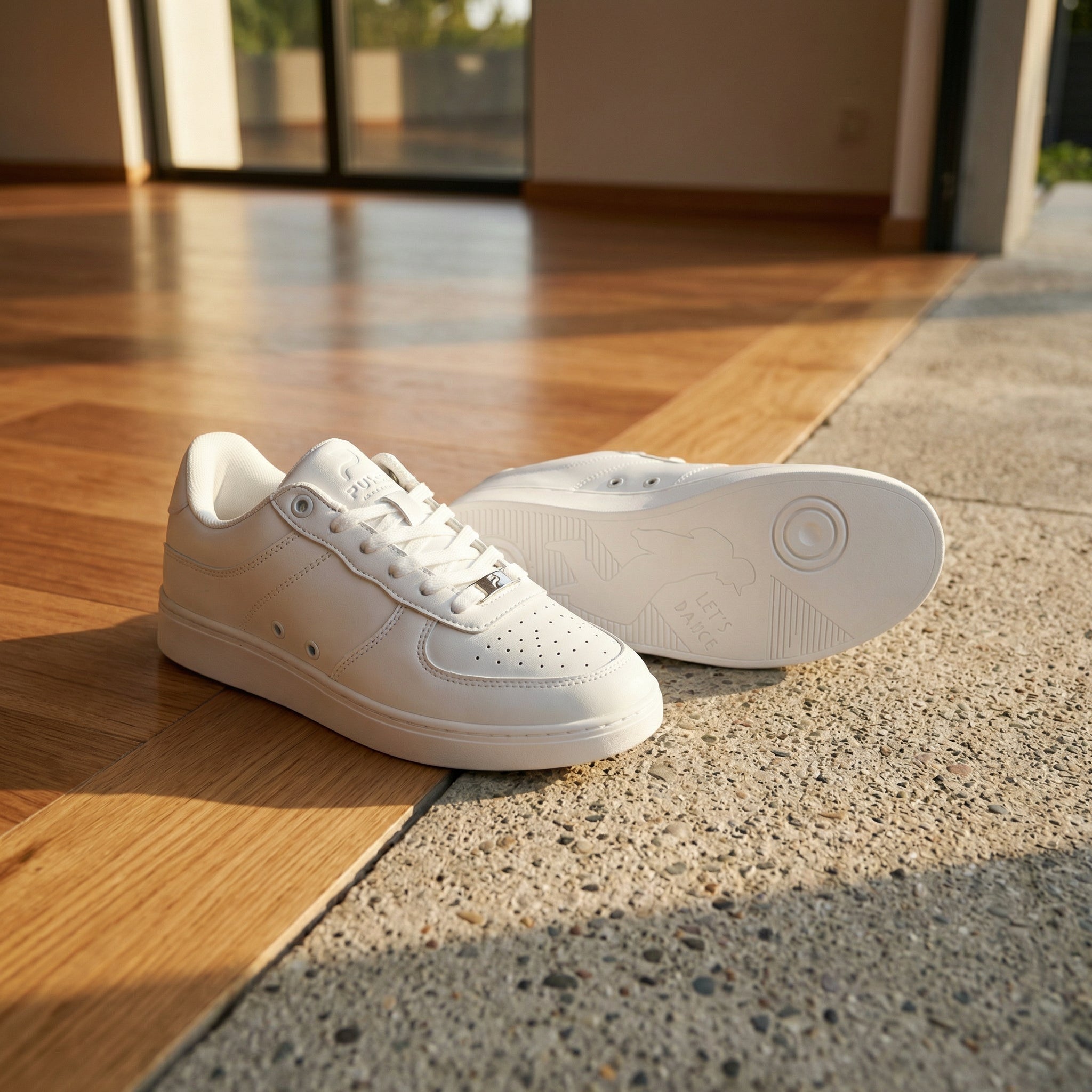 [FLOW WHITE] Unisex Low-Top White Dance Sneakers