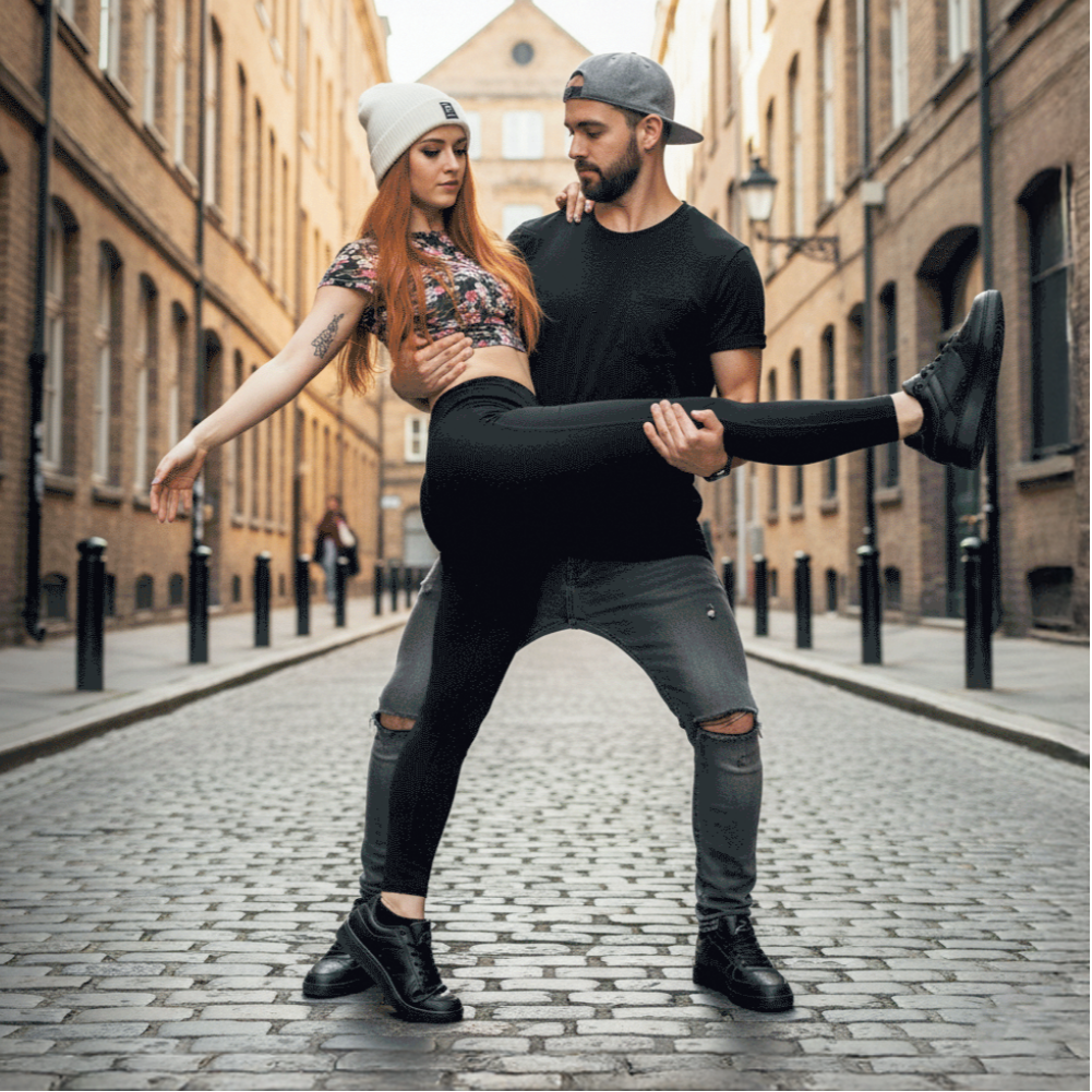 [FLOW ONYX] Unisex Low-Top Black Dance Sneakers