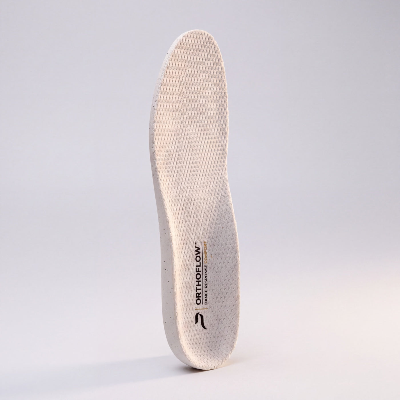 The ORTHOFLOW® insole stood upright, showing its low profile.
